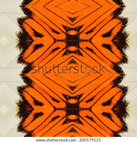Beautiful orange and white background pattern made of orange tip butterfly's wing skin texture