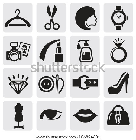 Fashion Icons Stock Vector Illustration 106894601 : Shutterstock