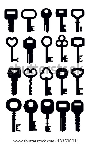 Vector Black Key Icon Set On White - 133590011 : Shutterstock