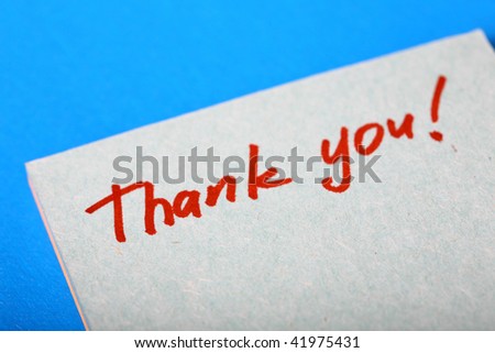 thank you note hand written on paper