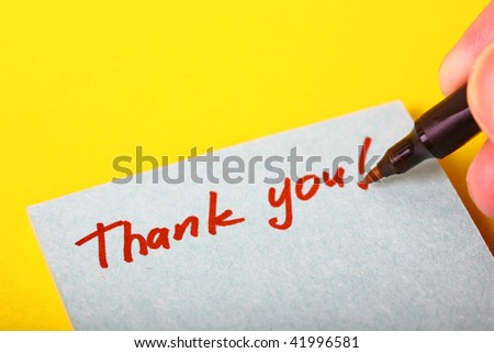 thank you note hand written on paper