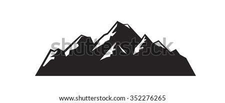 Vector Black Mountain Icon On White Background - 352276265 : Shutterstock