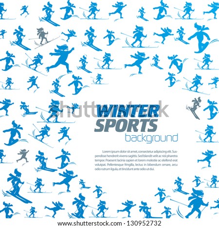 winter extreme sport pattern with place for your text