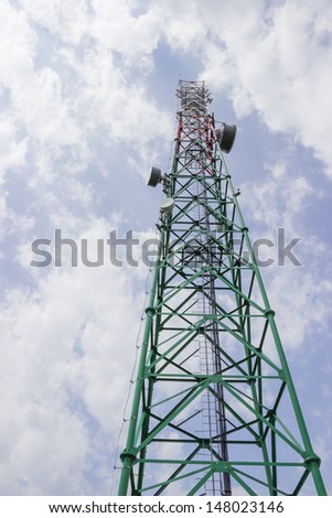 Repeater tower (Communications Tower) with beautiful sky behind it.