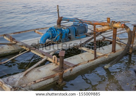 Electric water pump on Danube river, in Serbia.