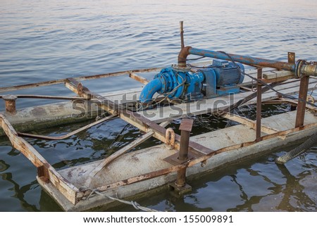 Electric water pump on Danube river, in Serbia.