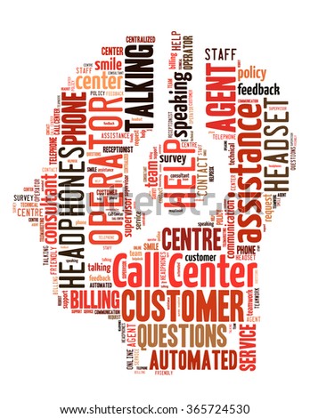 Call center operator, word cloud concept on white background.