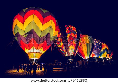 Hot Air Balloons At Night