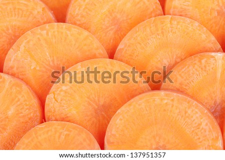 Yellow carrots, cut into pieces put together.
