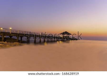 Sea bridge in the province of Chonburi.
