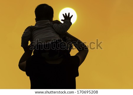 Mother and child with dark shadows