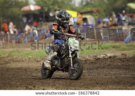 NAKHON NAYOK, THAILAND - MAR. 15: the race motocross charity to make a temple, on March 15, 2014. Nakhon NayokThailand.
