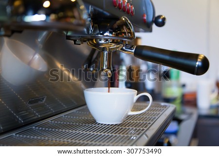 Coffee maker in shop