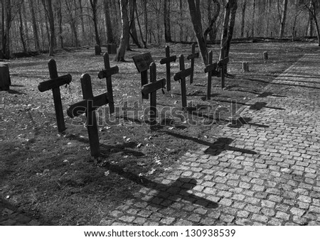 Black and White wooden Russian War Crosses