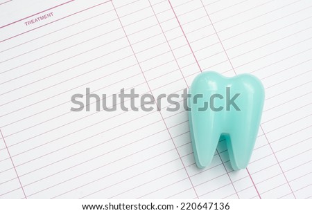 Dental model on chart