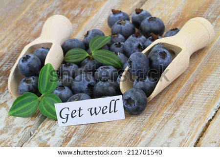Get well card with blueberries