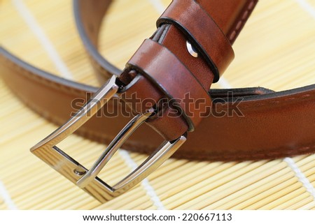 Metal belt buckle, close up