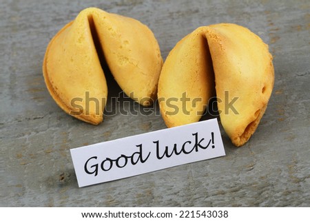 Good luck card with fortune cookies