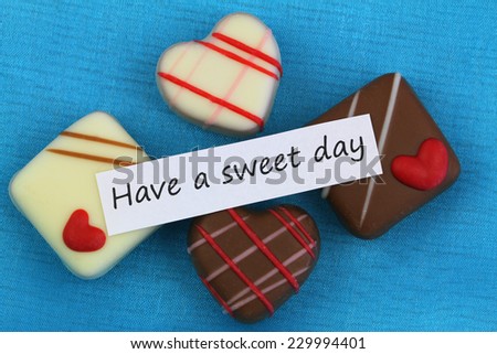 Have a sweet day card with assorted chocolates
