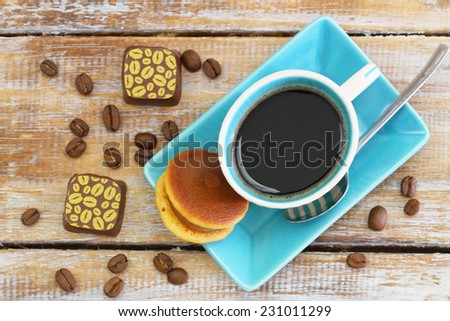 Cup of coffee with Japanese cookie \