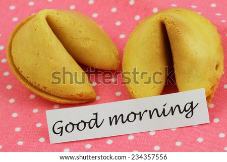 Good morning card with fortune cookies