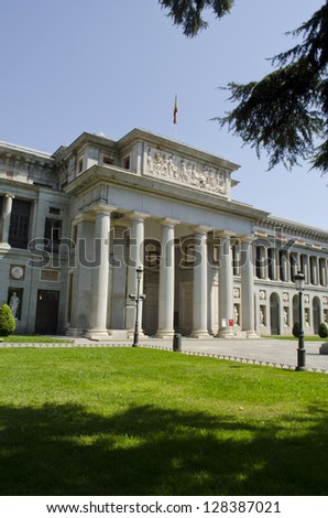 Exterior view of the Prado Museum. Madrid. Spain.