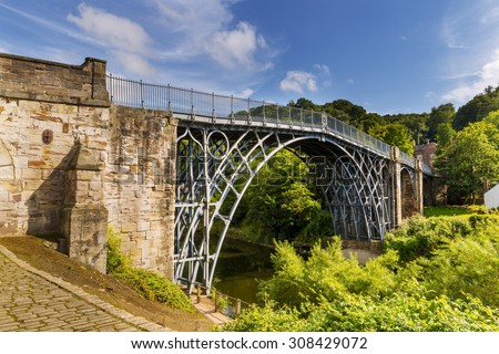 The Iron Bridge over the River Severn, Ironbridge Gorge, Shropshire, England, UK. Designed by  Thomas Farnolls Pritchard and built in 1779 - 1781 by Abraham Darby III