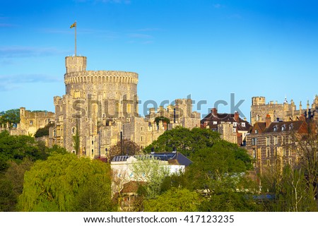 The Round Tower at Windsor Castle.  Windsor, Berkshire, England, UK