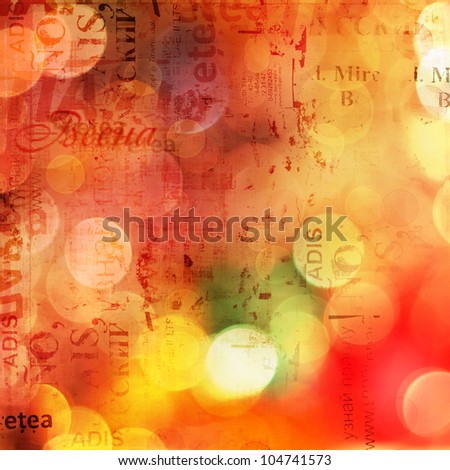 Grunge abstract background with old torn posters with blur boke