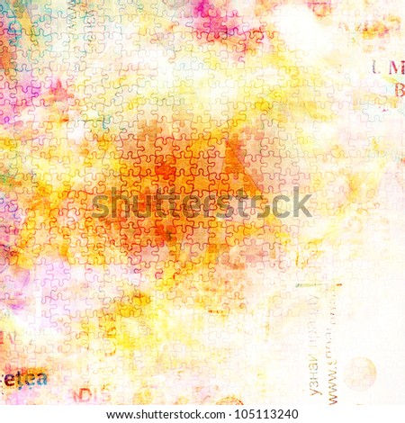 Grunge abstract background with old torn posters with blur text