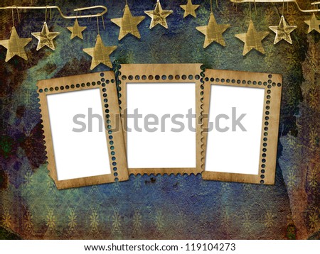 Abstract untidy ancient background in scrap booking style with frame