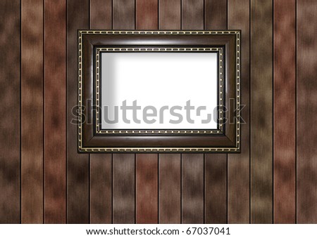 Old grunge room with wooden picture frames in Victorian style