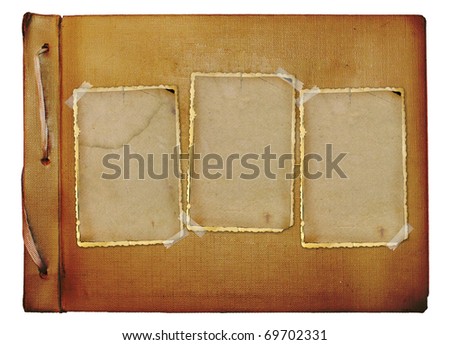 Vintage photoalbum for photos on white isolated background Vintage photoalbum for photos on white isolated background