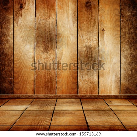 Empty old wooden room with parquet floor