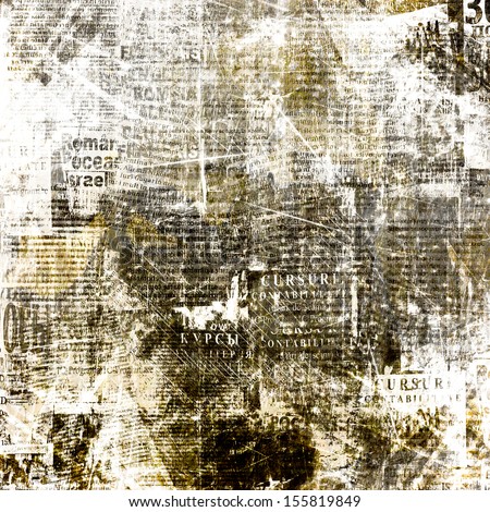 Grunge abstract newspaper background for design with old torn posters Grunge abstract newspaper background for design with old torn posters