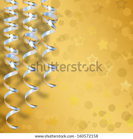 Greeting card with ribbons on a beautiful background with stars