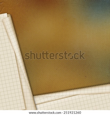 Sheets school notebook paper on the abstract background