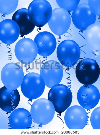 birthday party balloons. or irthday Party blue