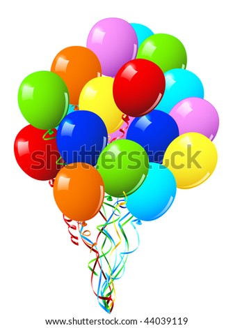 Celebration Pictures on Celebration Or Birthday Party Balloons On A White Background   Stock