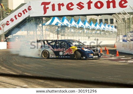 LONG BEACH, CA - APRIL 11: Rhys Millen in drifting action for Grand Prize during 2009 Formula Drift April 11, 2009 in Long Beach.