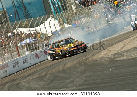 LONG BEACH, CA - APRIL 11: Eric O\'Sullivan in drifting action for Grand Prize during 2009 Formula Drift April 11, 2009 in Long Beach.
