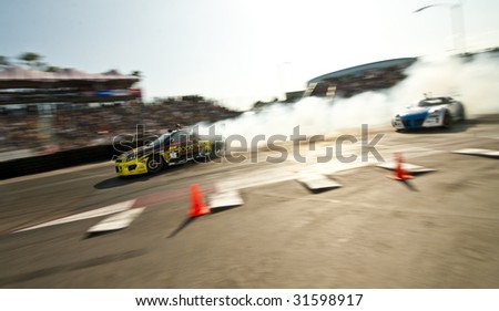 LONG BEACH, CA - APRIL 11 : Tanner Foust in drifting action for grand prize during 2009 Formula Drift April 11, 2009 in Long Beach.