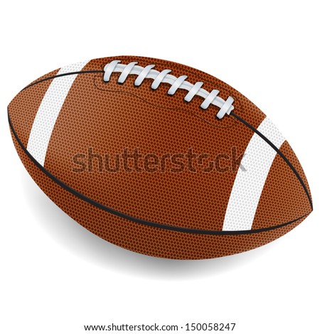 A Realistic Vector Illustration Of An American Football On A White
