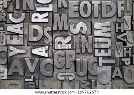 A Background Of Vintage Metal Letterpress Type