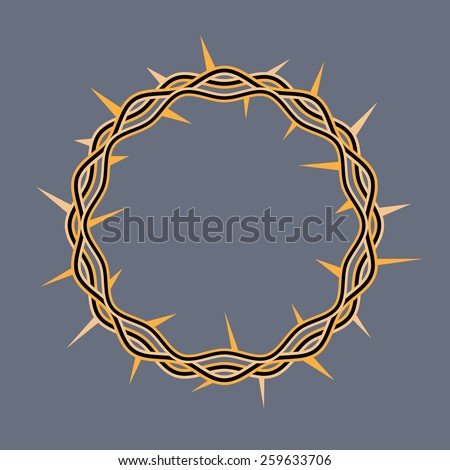 An illustration of a crown of thorns adorned by Jesus Christ at his crucifixion. Vector EPS 10.