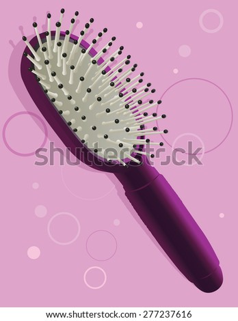 Purple and Pink Hair Brush Illustration