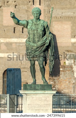 Statue of Augustus, the first Emperor of the Roman Empire I, Rome, Italy.