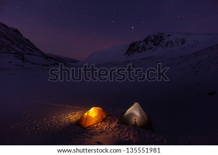 camping at night landscape