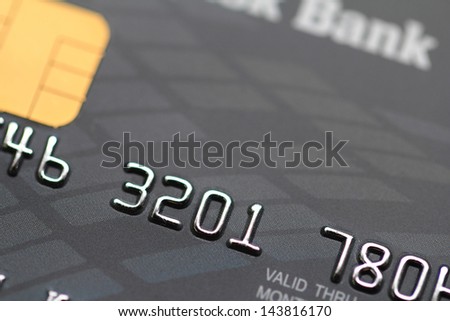 Close up of credit card with shallow depth of field