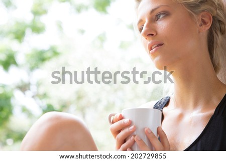 woman with a coffee mug